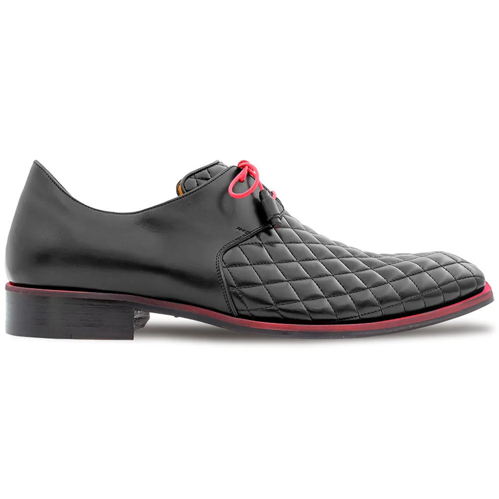 Mezlan Quilted Leather Derby Black