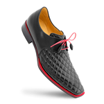 Mezlan Quilted Leather Derby Black 