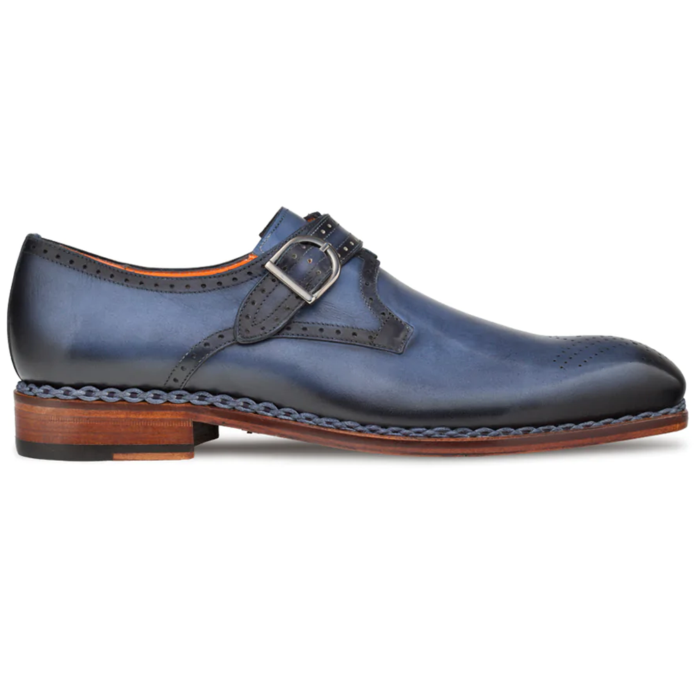 Mezlan Artisan Welt Monkstrap Blue