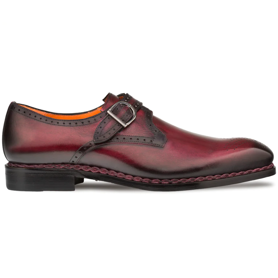 Mezlan Artisan Welt Monk Strap Burgundy (S20416)