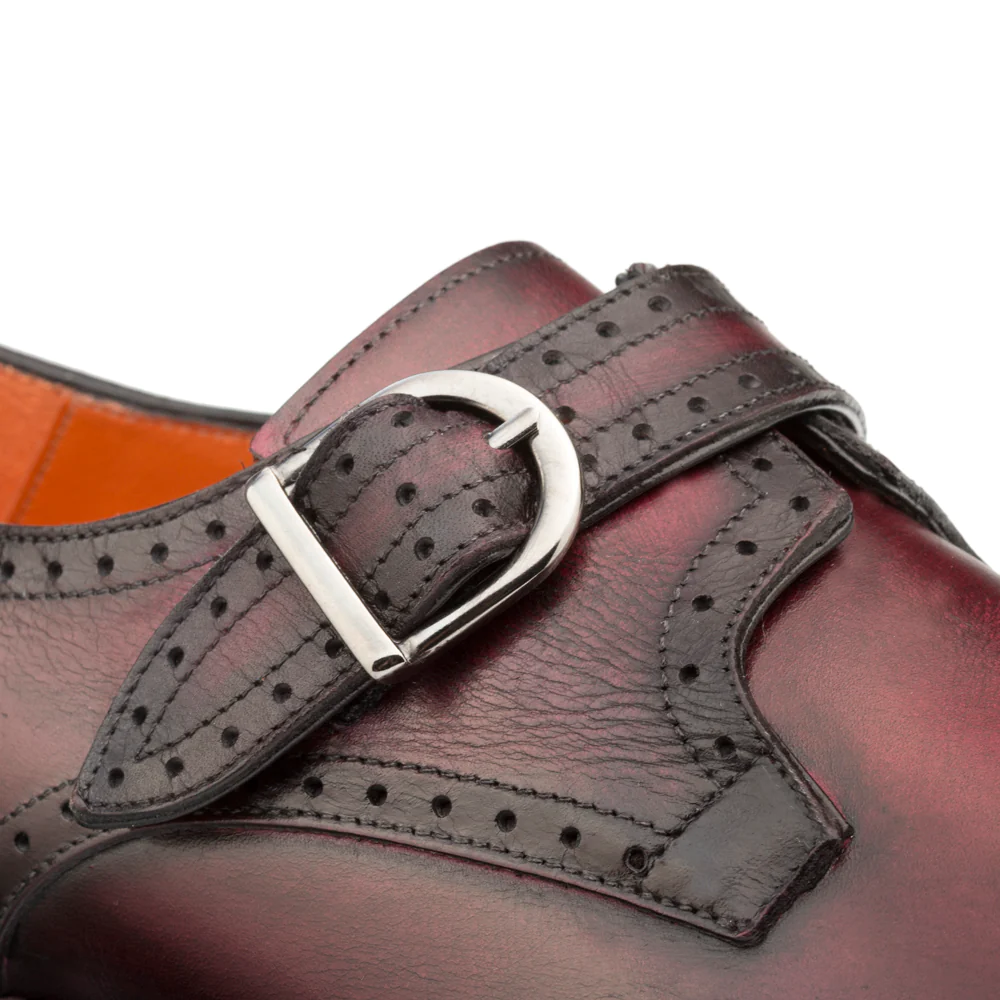 Mezlan Artisan Welt Monk Strap Burgundy (S20416)