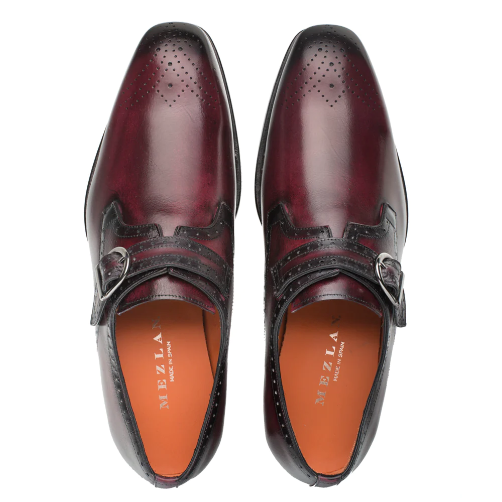 Mezlan Artisan Welt Monk Strap Burgundy (S20416)