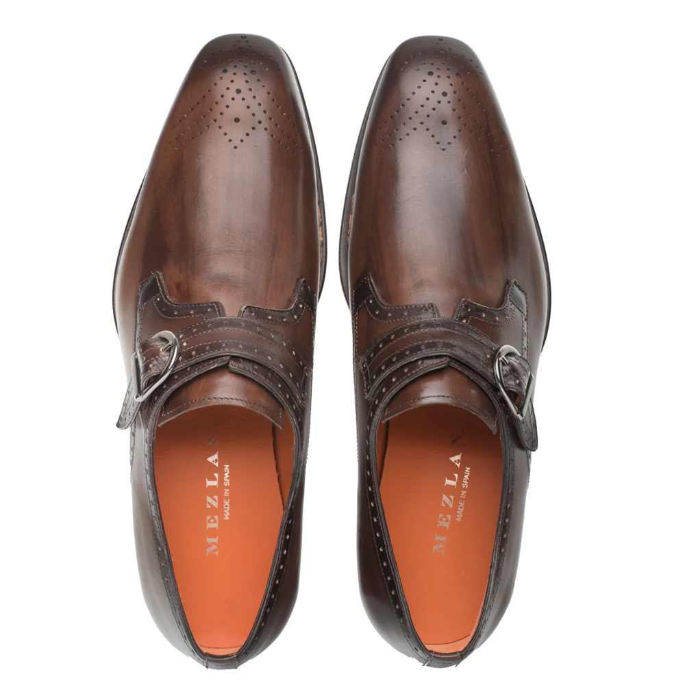 Mezlan Artisan Welt Monk Strap Chocolate (S20416)