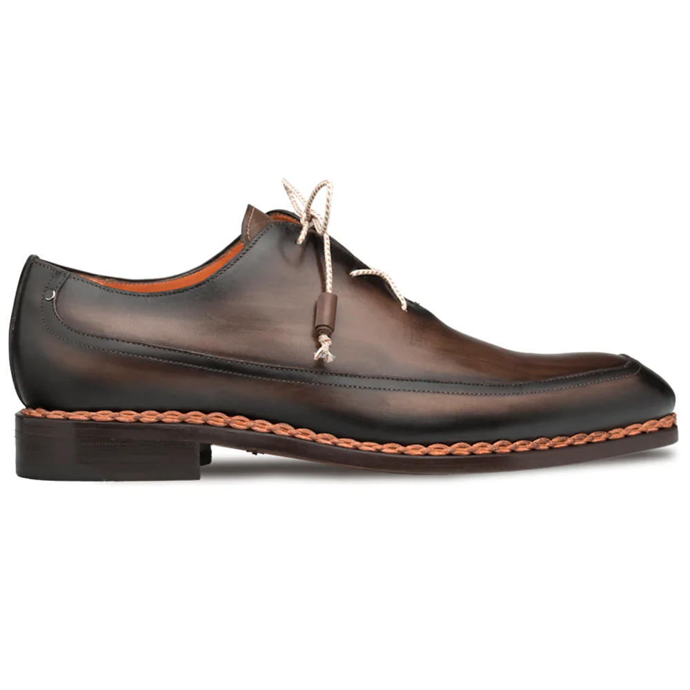 Mezlan Calfskin Patina Welt Oxfords Mocha