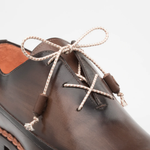 Mezlan Calfskin Patina Welt Oxfords Mocha