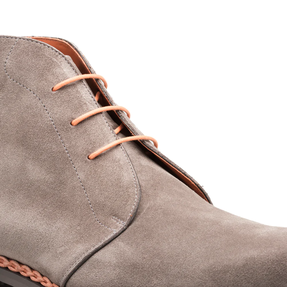 Mezlan Suede Contrast Welt Boot Taupe