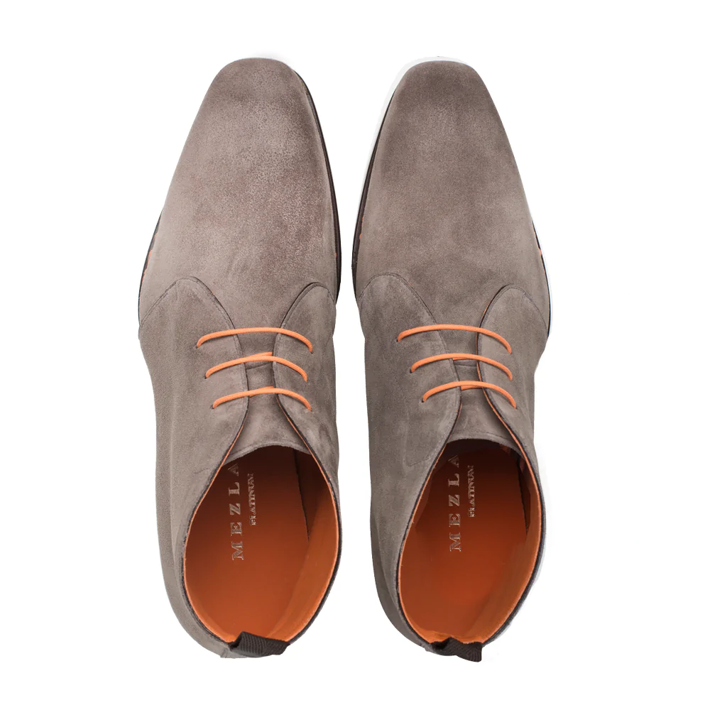 Mezlan Suede Contrast Welt Boot Taupe