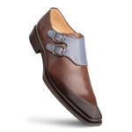 Mezlan Double Buckle Duo Tone Monk Strap Brown / Blue 