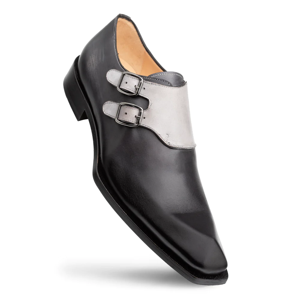 Mezlan Double Buckle Duo Tone Monk Strap Graphite / Grey 