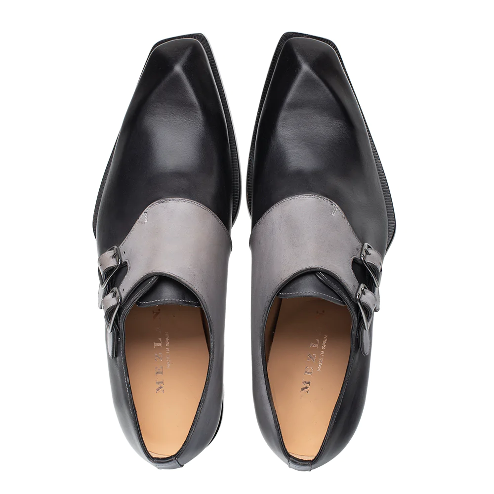 Mezlan Double Buckle Duo Tone Monk Strap Graphite / Grey 