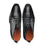 Mezlan Crocodile Contrast Welt Chukka Boot Black 