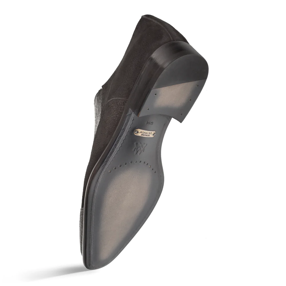 Mezlan Ostrich / Suede Gored Slip On Black 