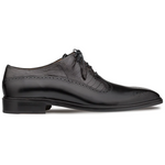 Mezlan Ostrich / Calfskin Two Tone Oxfords Black