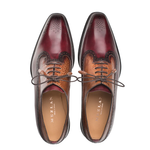 Mezlan Ostrich / Calfskin Two Tone Oxfords Burgundy / Camel