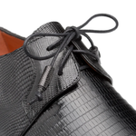 Mezlan Lizard Cap Toe Tassel Derby Black 