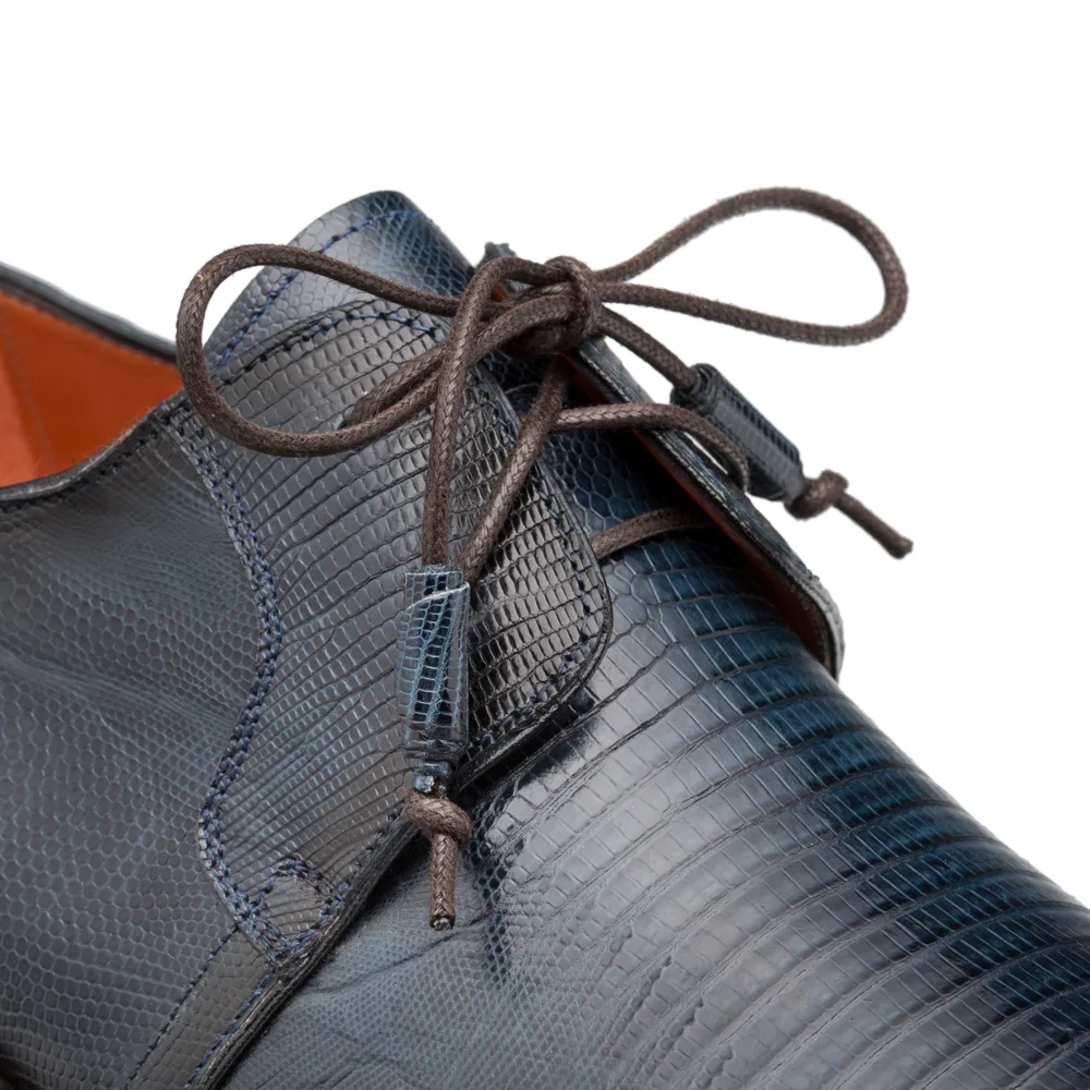 Mezlan Lizard Cap Toe Tassel Derby Navy 