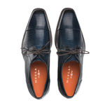 Mezlan Lizard Cap Toe Tassel Derby Navy 