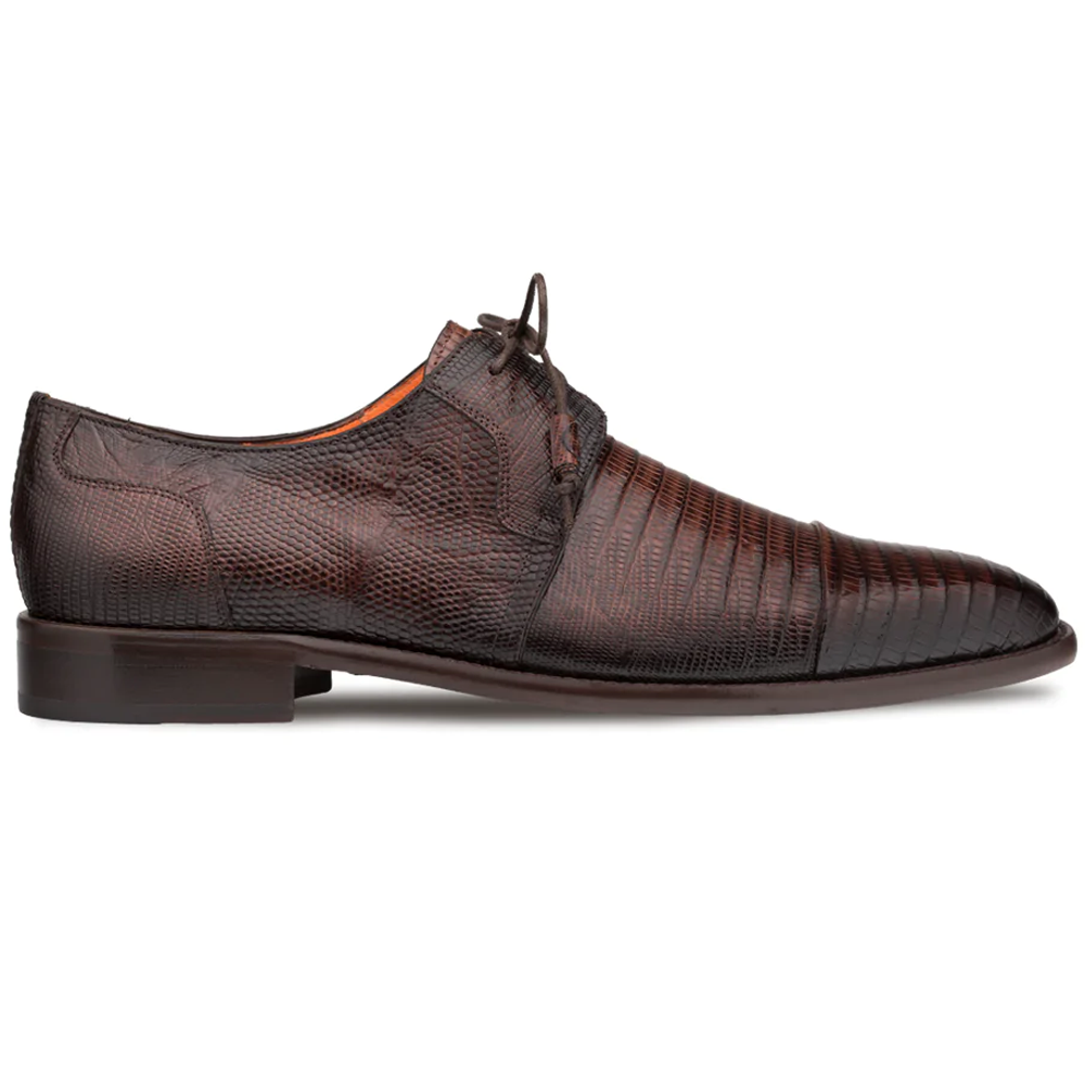 Mezlan Lizard Cap Toe Tassel Derby Brown