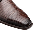 Mezlan Lizard Cap Toe Tassel Derby Brown