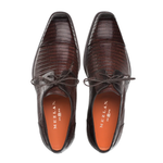 Mezlan Lizard Cap Toe Tassel Derby Brown