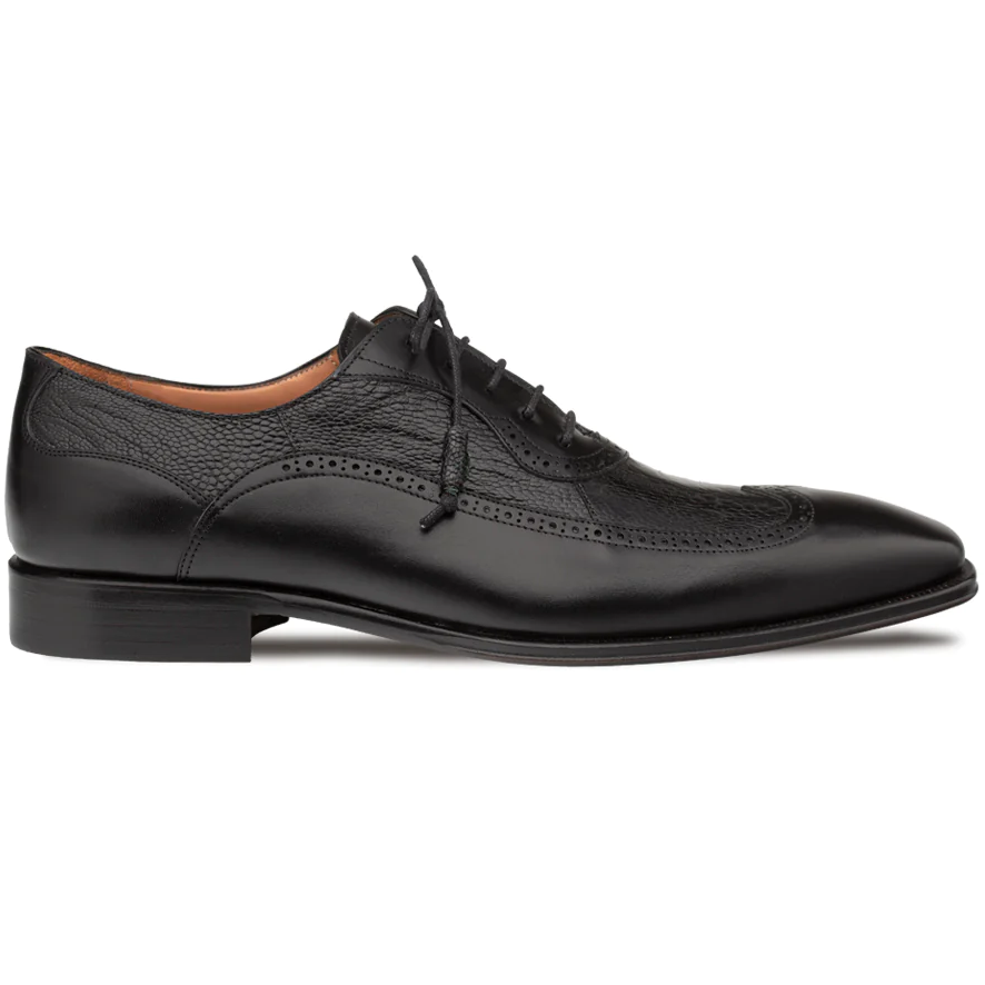 Mezlan Two-Tone Ostrich /Calf Oxford Black (SX4945-P)