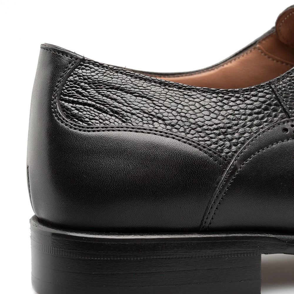 Mezlan Two-Tone Ostrich /Calf Oxford Black (SX4945-P)