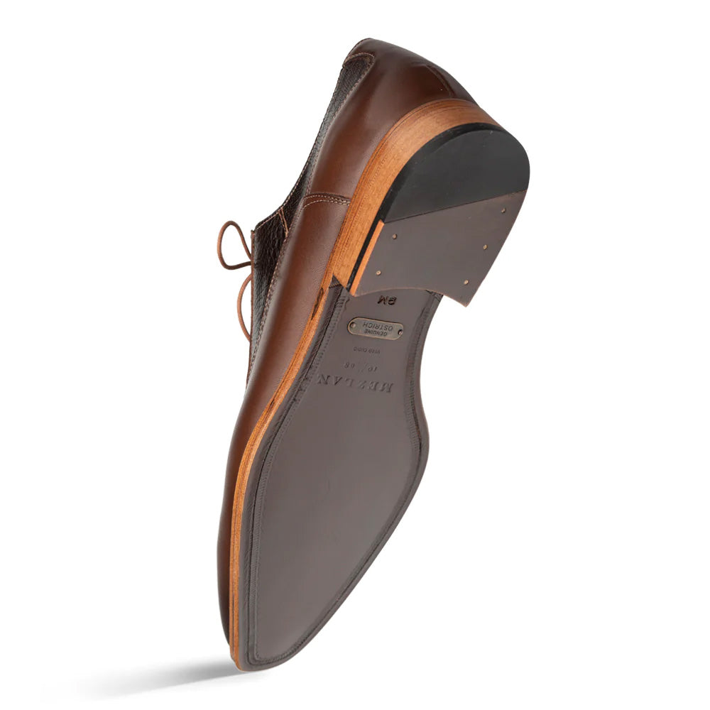 Mezlan Two-Tone Ostrich /Calf Oxford Mocha (SX4945-P)