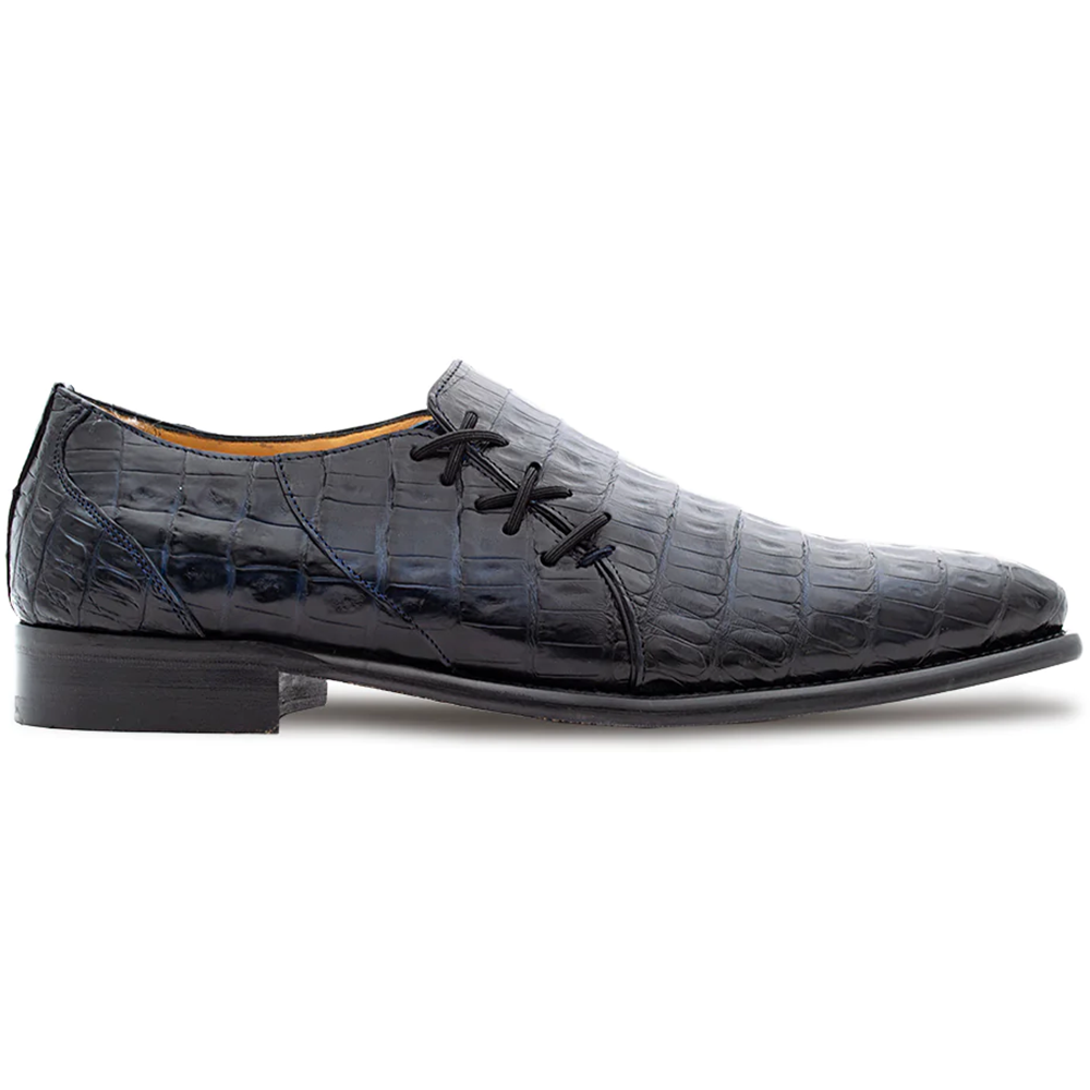 Mezlan Fuscus Crocodile Side Lace Slip On Blue (SX50039-F)