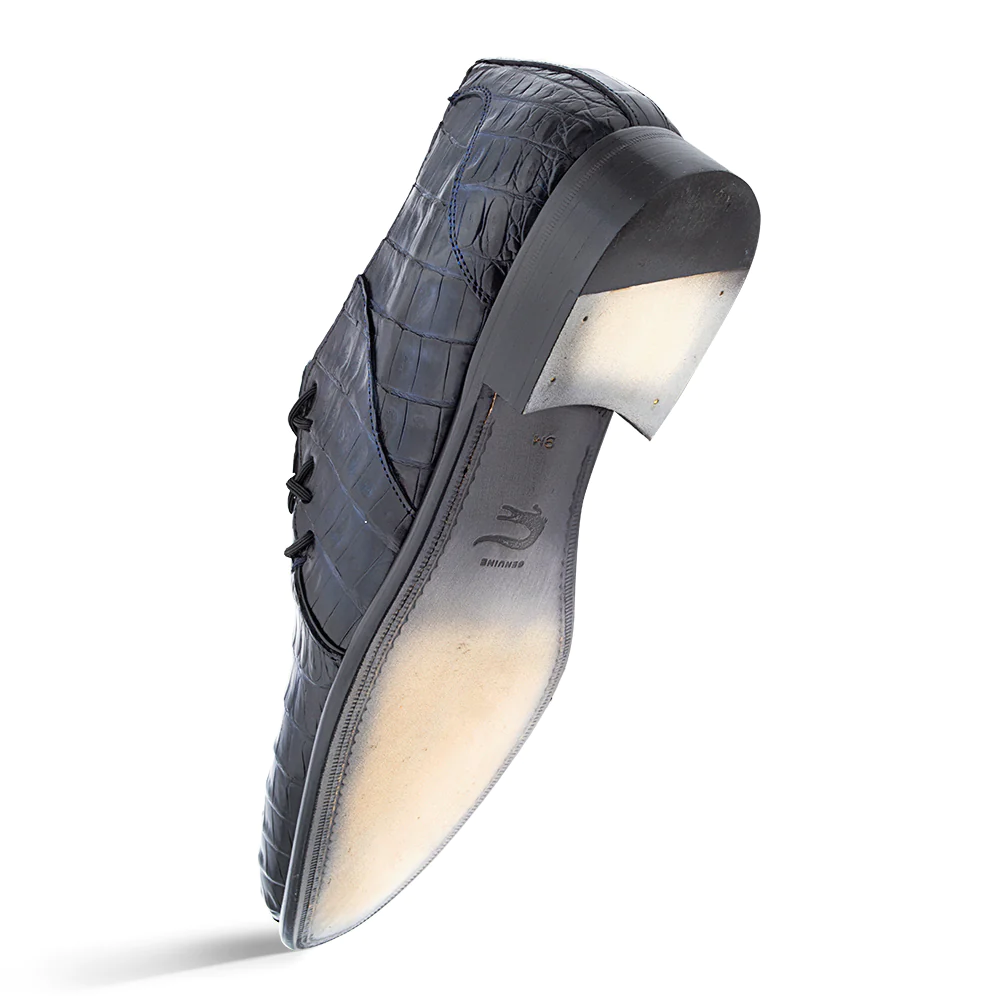 Mezlan Fuscus Crocodile Side Lace Slip On Blue (SX50039-F)