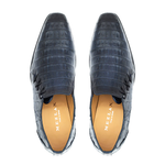 Mezlan Fuscus Crocodile Side Lace Slip On Blue (SX50039-F)
