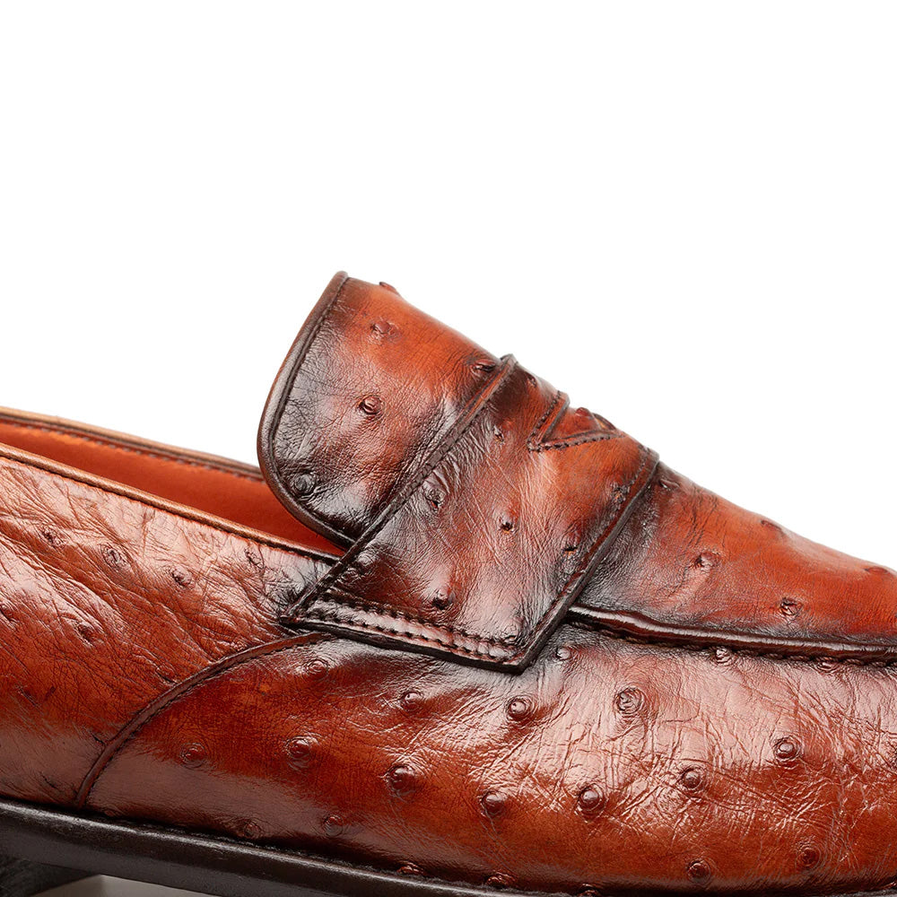 Mezlan Ostrich Penny Loafer Brandy (SX50045-S)