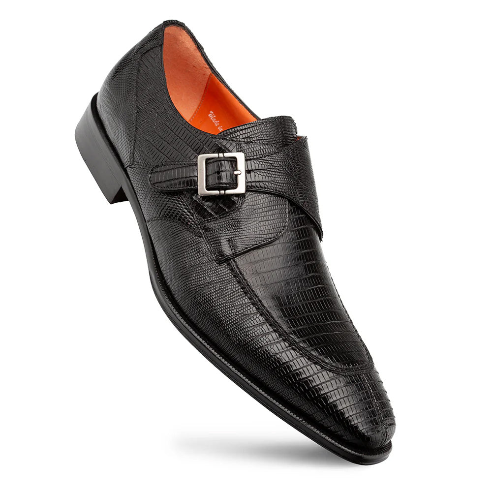 Mezlan Lizard Monk Strap Black (SX50046-L)