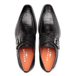 Mezlan Lizard Monk Strap Black (SX50046-L)