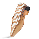 Mezlan Sants Woven Two-Tone Tassel Loafer Bone / Camel (21537)