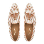 Mezlan Sants Woven Two-Tone Tassel Loafer Bone / Camel (21537)