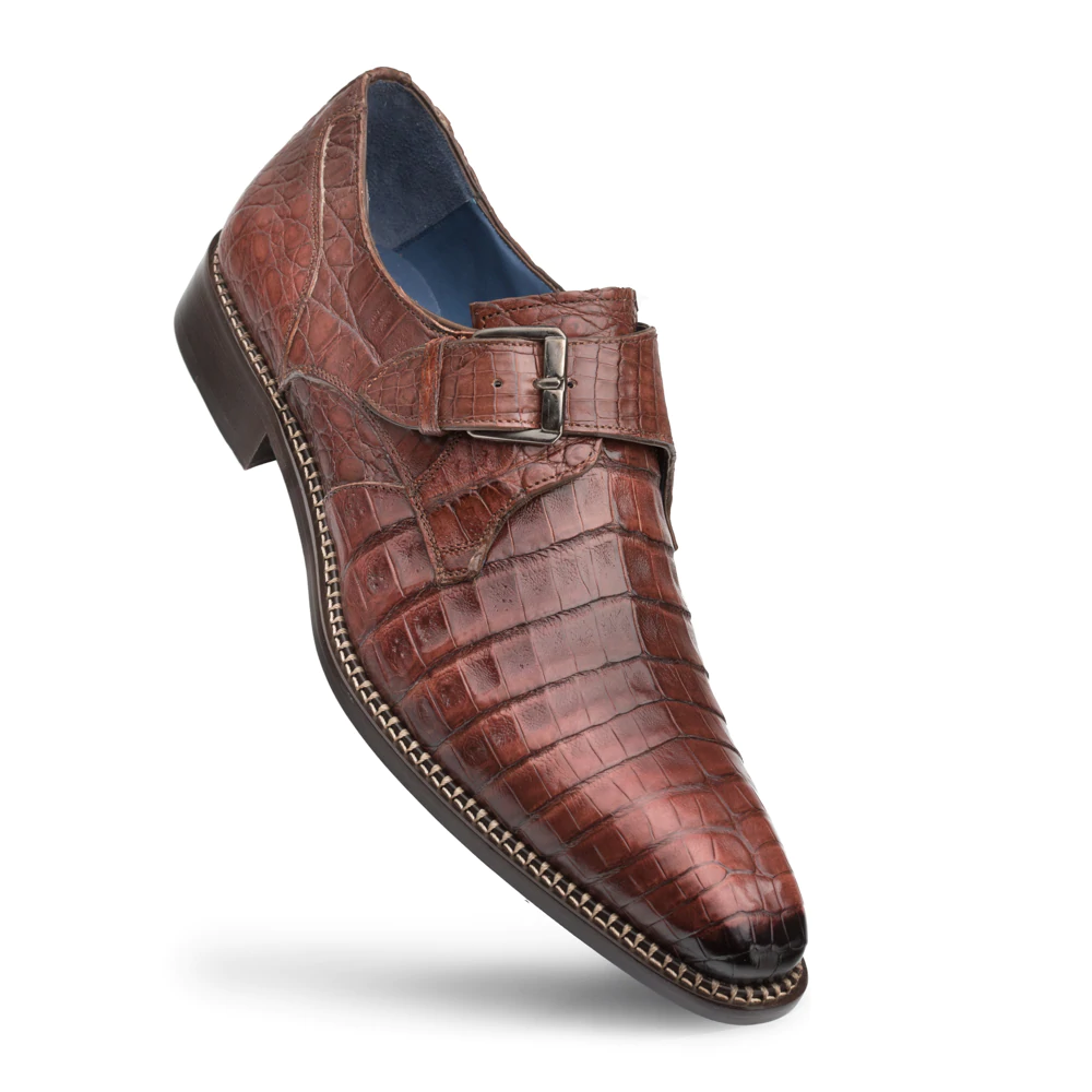 Mezlan Magnus Crocodile Monk Strap Shoes Sport (4737-F)