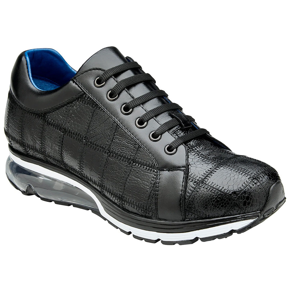 Belvedere Magnus Ostrich Patchwork Sneakers Black (E21)