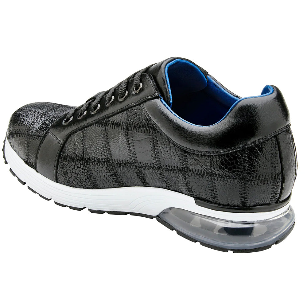 Belvedere Magnus Ostrich Patchwork Sneakers Black (E21)