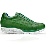 Belvedere Magnus Ostrich Patchwork Sneakers Emerald