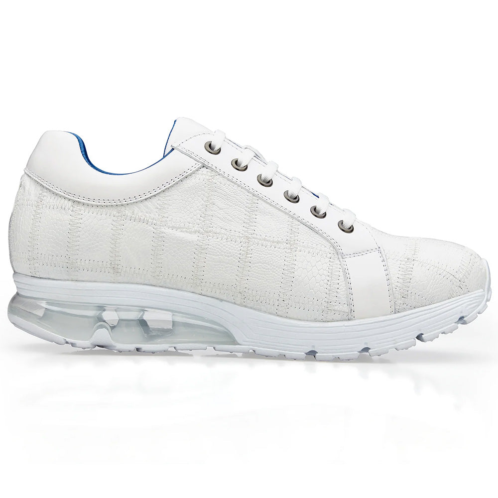 Belvedere Magnus Ostrich Patchwork Sneakers White