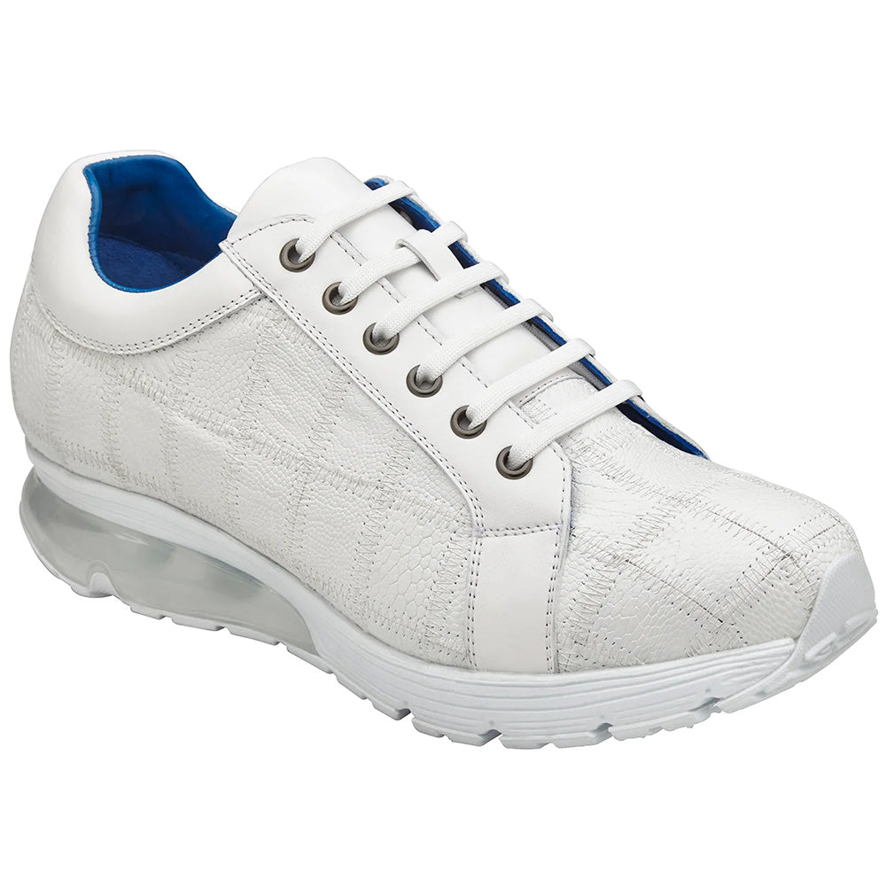 Belvedere Magnus Ostrich Patchwork Sneakers White (E21)