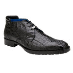 Belvedere Marcello Genuine Hornback Caiman Ankle Boots Black