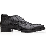 Belvedere Marcello Genuine Hornback Caiman Ankle Boots Black