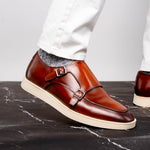 Belvedere Studio Marcio Double Monk Strap Sneaker Cognac