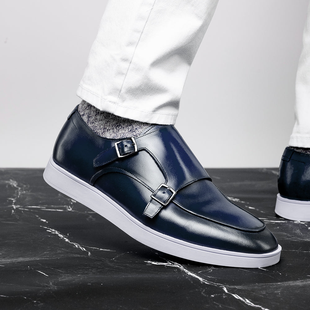 Belvedere Studio Marcio Double Monk Strap Sneaker Navy