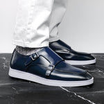 Belvedere Studio Marcio Double Monk Strap Sneaker Navy