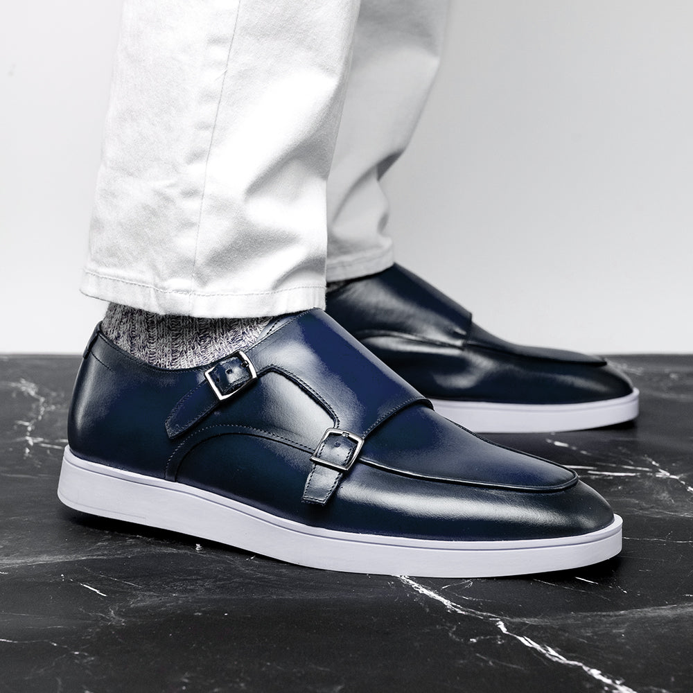 Belvedere Studio Marcio Double Monk Strap Sneaker Navy