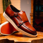 Belvedere Studio Marcio Double Monk Strap Sneaker Cognac
