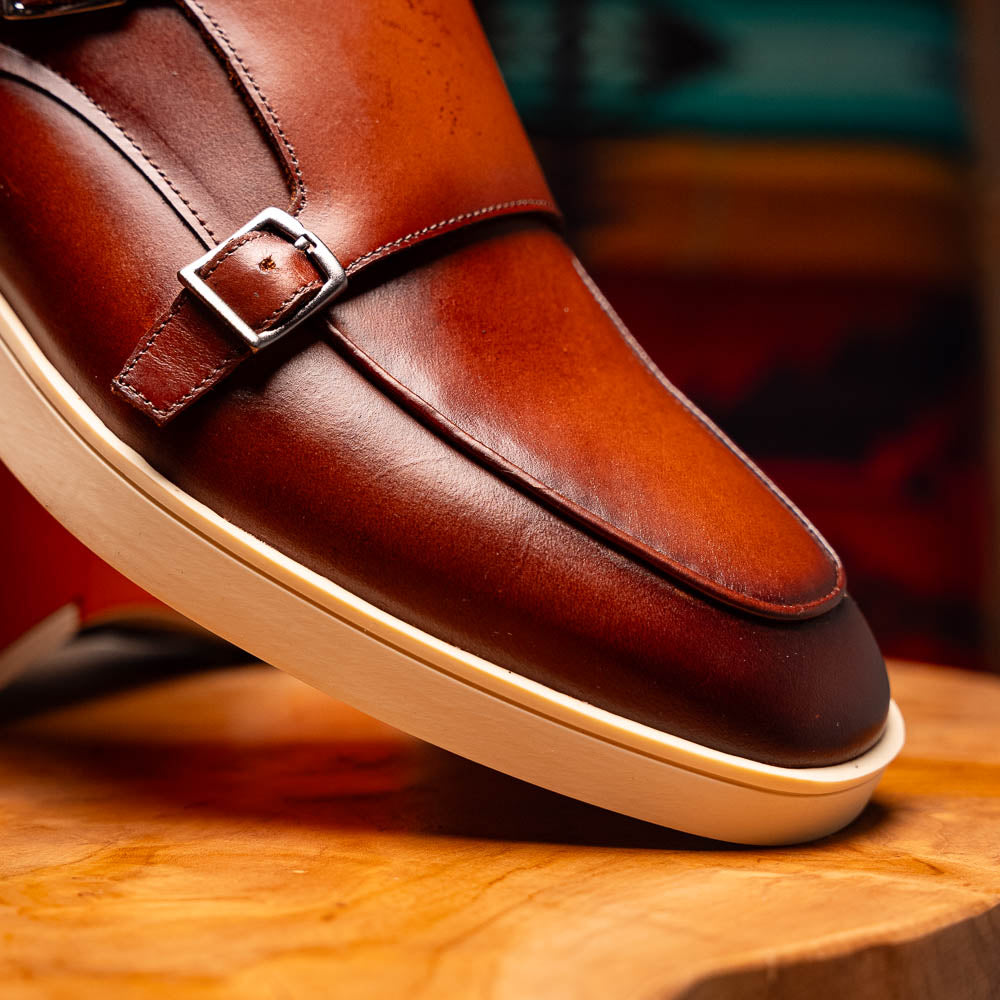 Belvedere Studio Marcio Double Monk Strap Sneaker Cognac