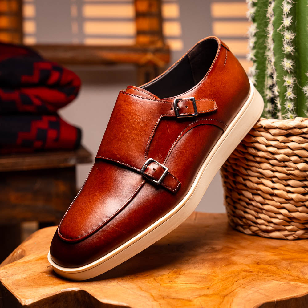 Belvedere Studio Marcio Double Monk Strap Sneaker Cognac